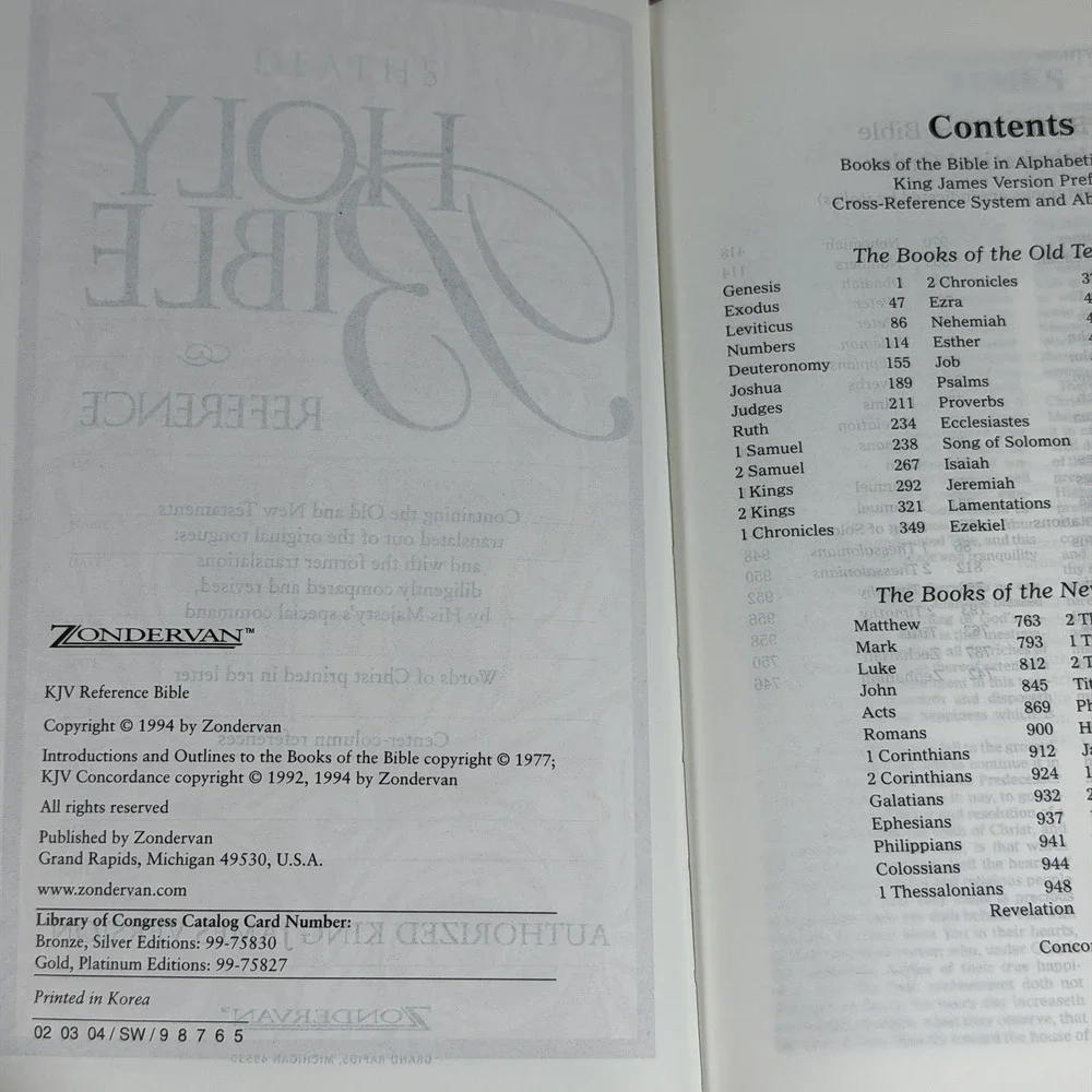Zondervan KJV Reference Bible Bonded Leather Red Letter Edition F-16